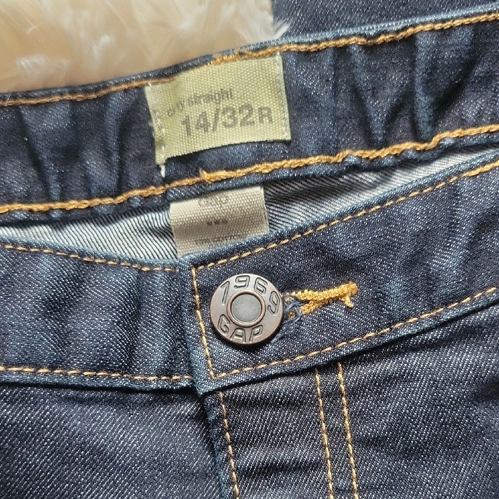 🍊 New GAP Women's Deep Indigo Straight Leg Jeans - Picture 2 of 4